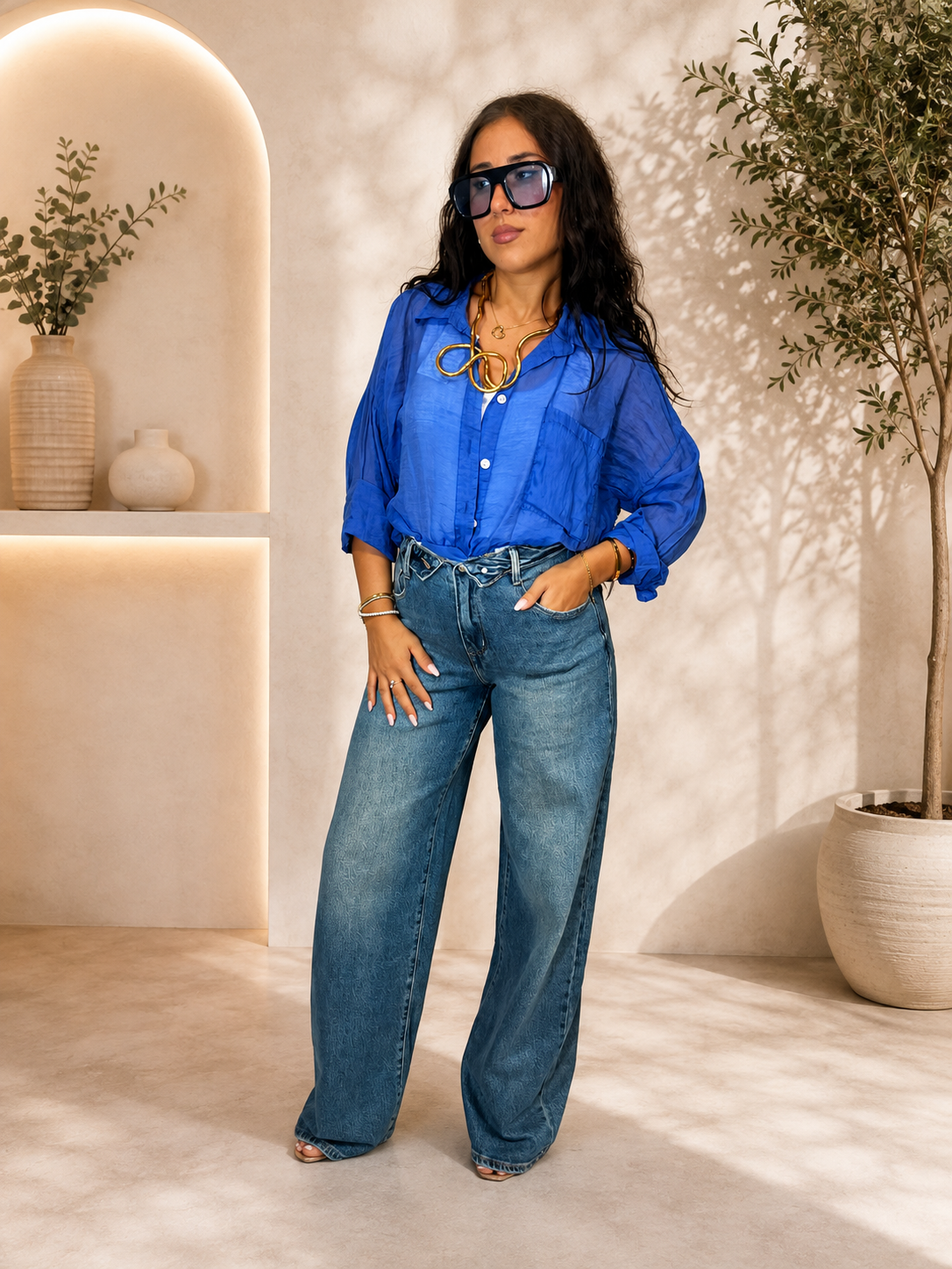 Camicia Penelope tessuto traspirante taglia unica