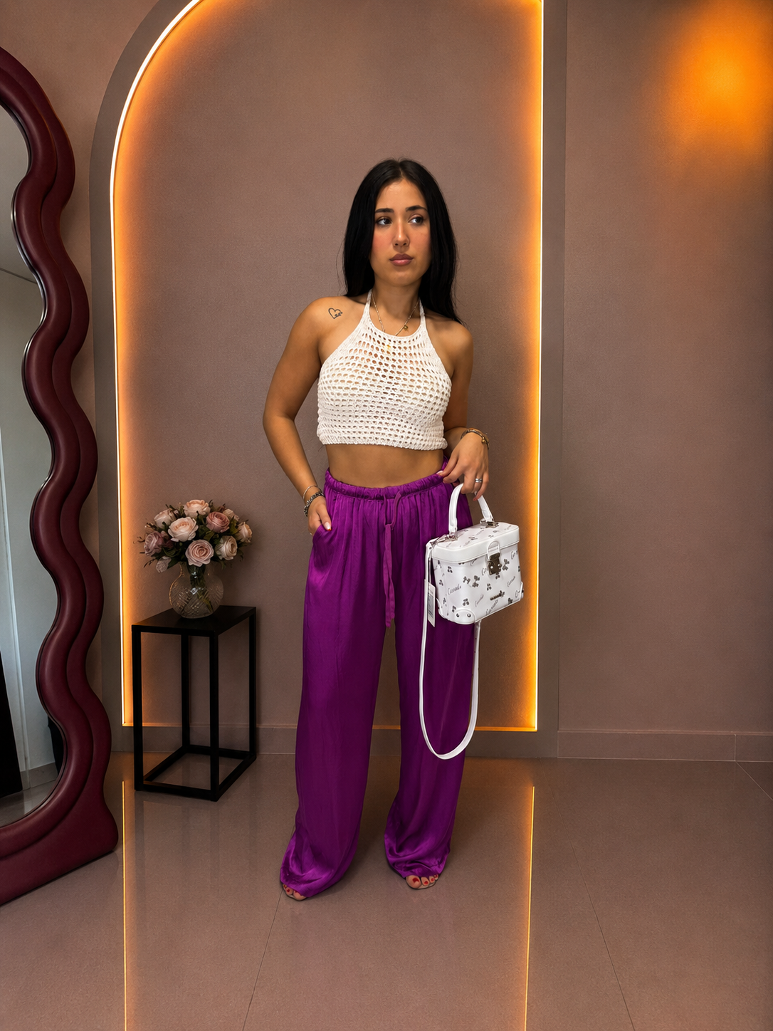 Top Lurex Traforato in Viscosa