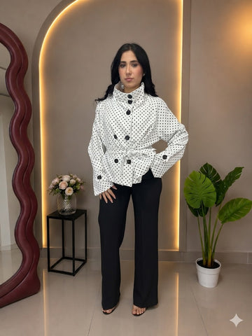 Trench a Pois Con Cinturino