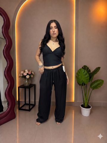 Pantaloni Satin a Palazzo