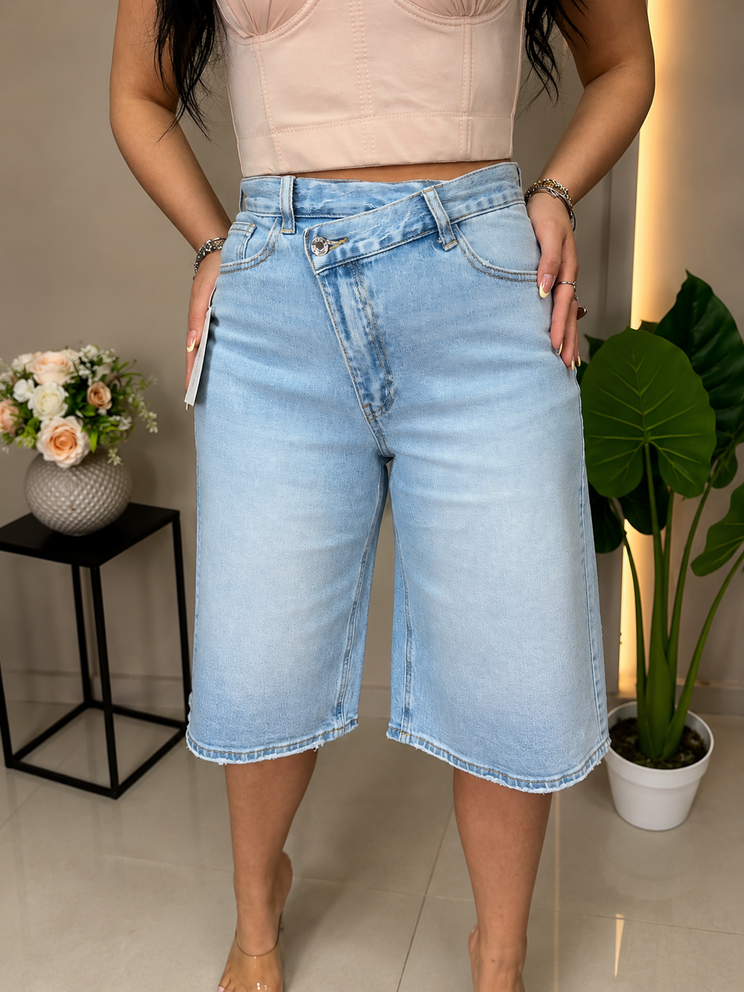Bermuda a Incrocio in Denim