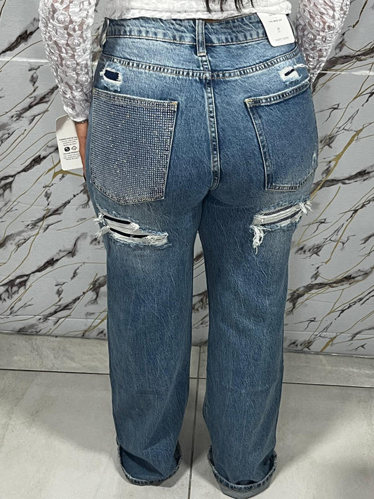 Jeans Tasca Brillantinata
