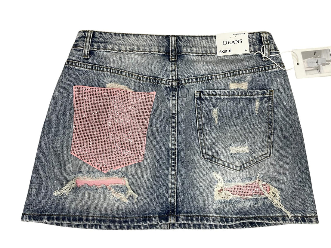 Gonna Glitter Tasca Rosa in Denim