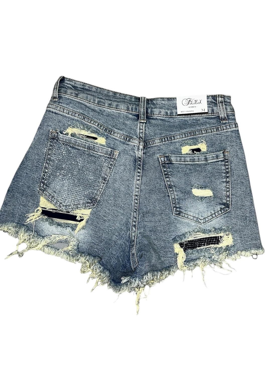 Pantaloncino Tasca Glitter in Denim