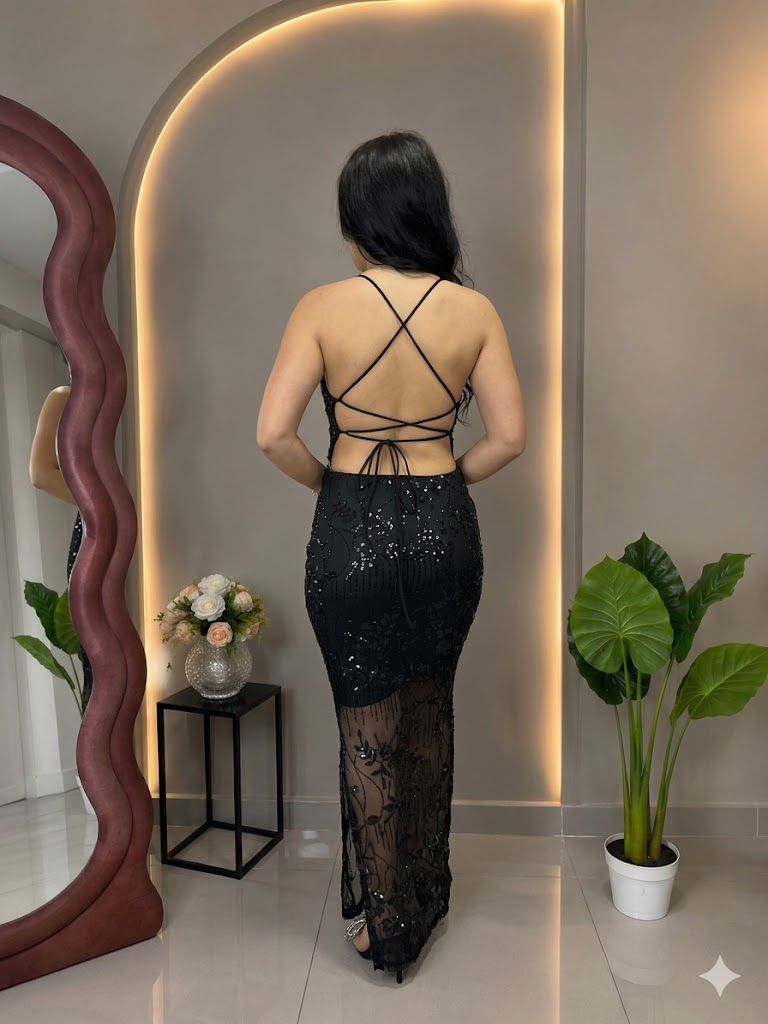 Abito Jasmine Da Cerimonia Con Design In Pailettes elasticizzato taglia unica