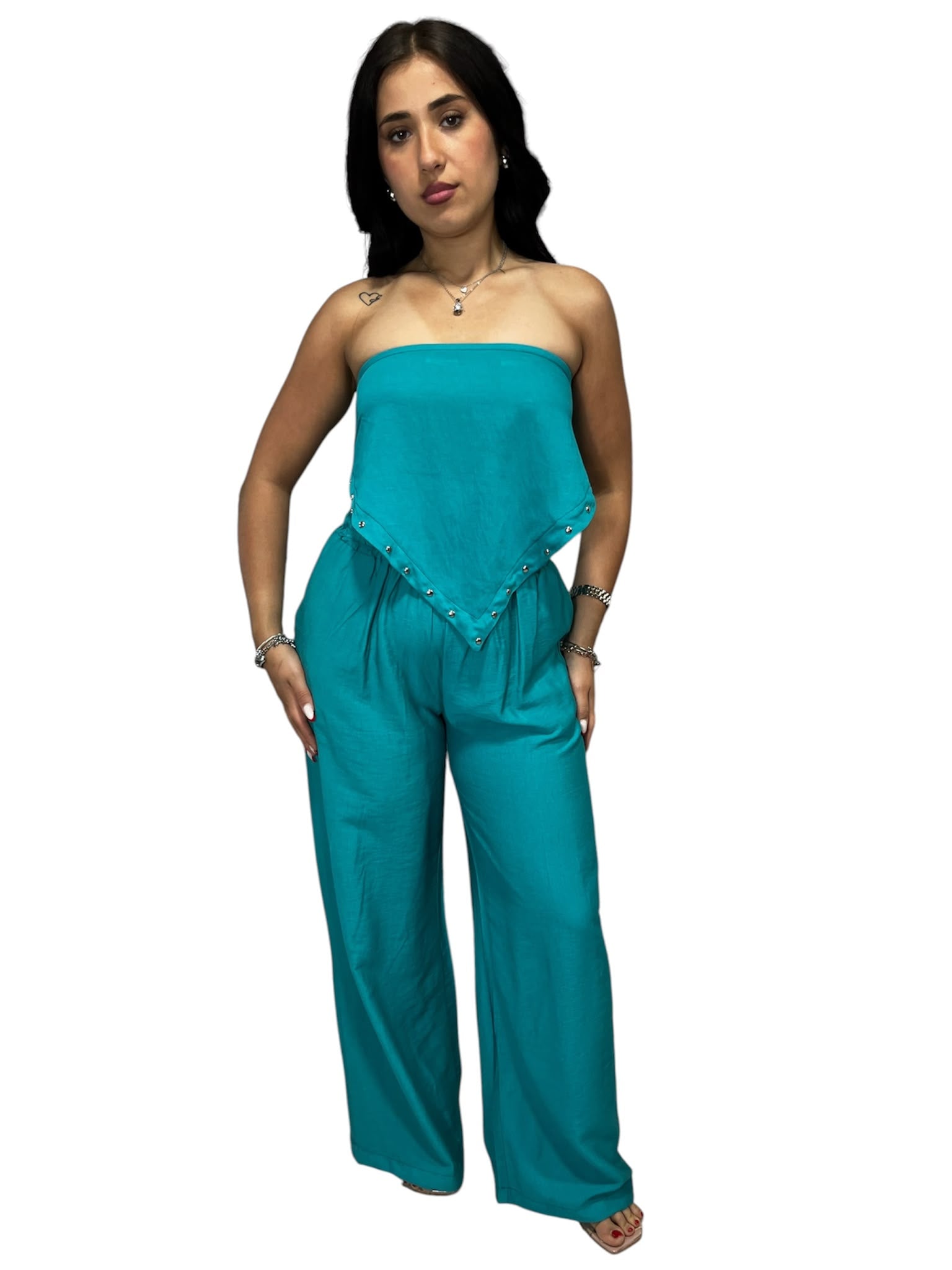 Pantalone Palazzo 2 in 1 con Foulard Multiuso