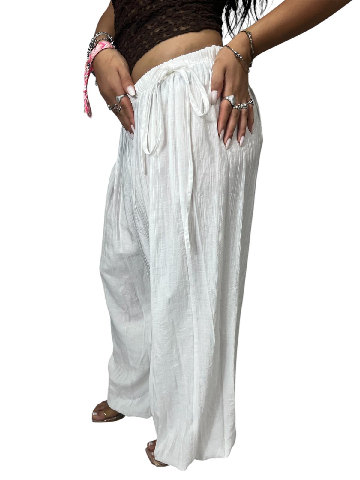 PANT MISTO LINO MIRIAM 2.0 CON ELASTICO E LACCETTI ALLE CAVIGLIE