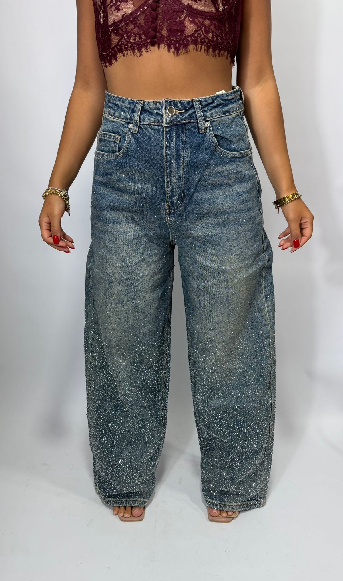 Jeans Doppia Tasca Glitter
