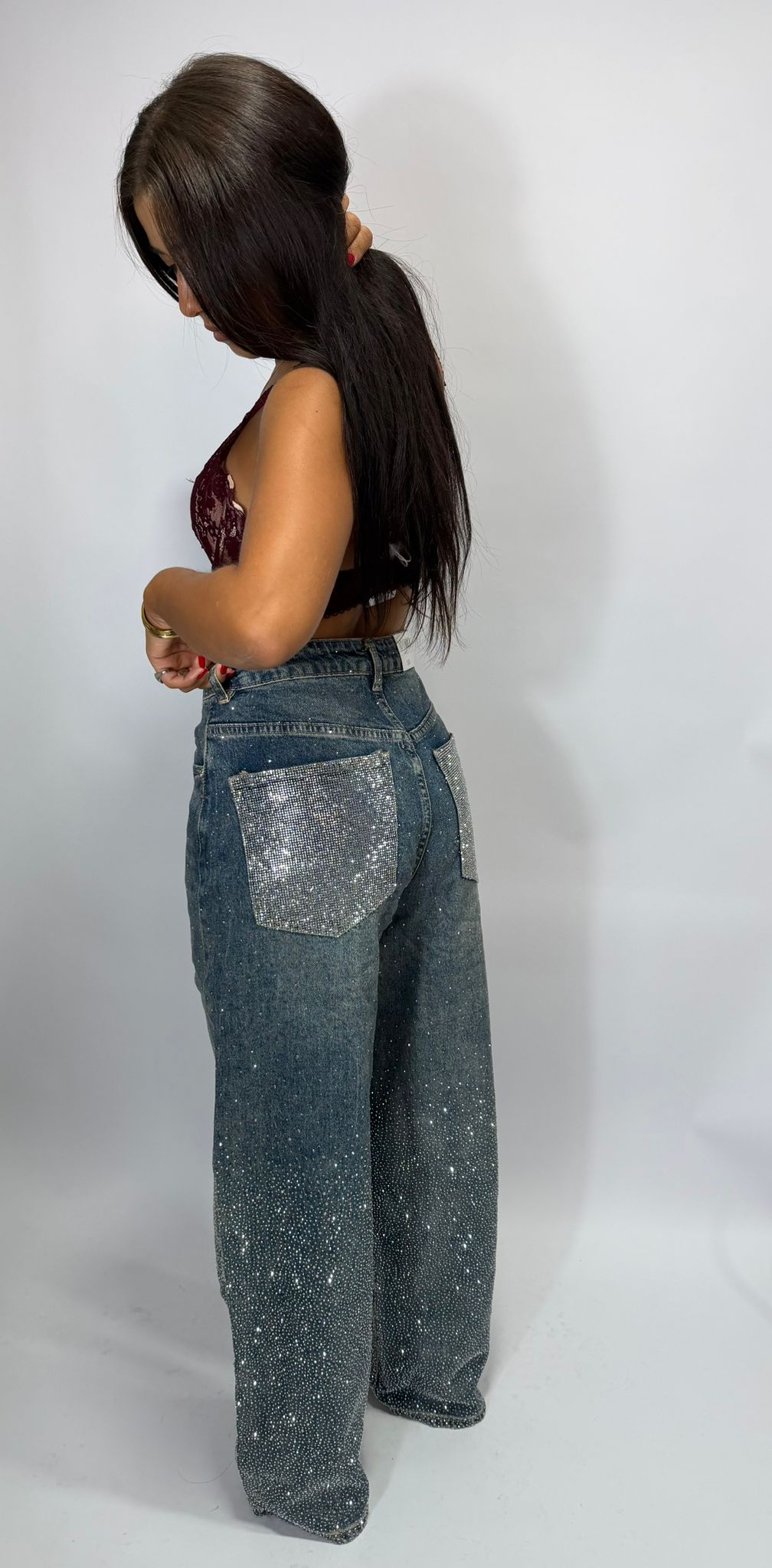 Jeans Doppia Tasca Glitter