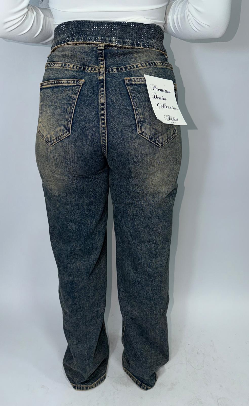 Jeans Risvoltino Brillantini
