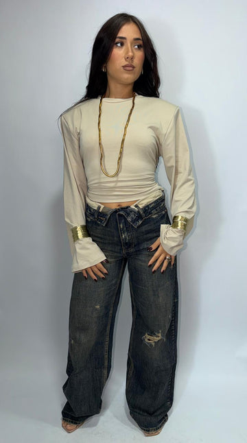 Jeans Risvoltino e Strappi MAX