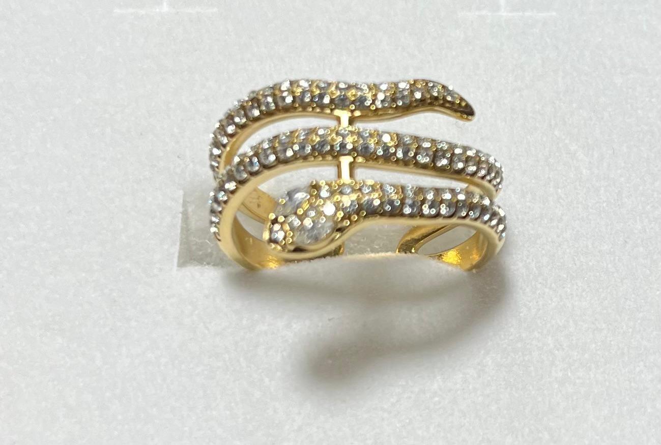 Anello serpente brillantinato regolabile