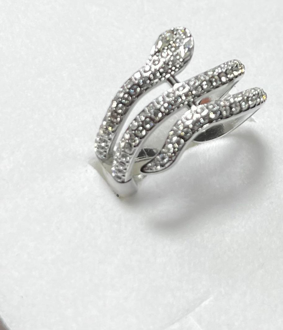 Anello serpente brillantinato regolabile