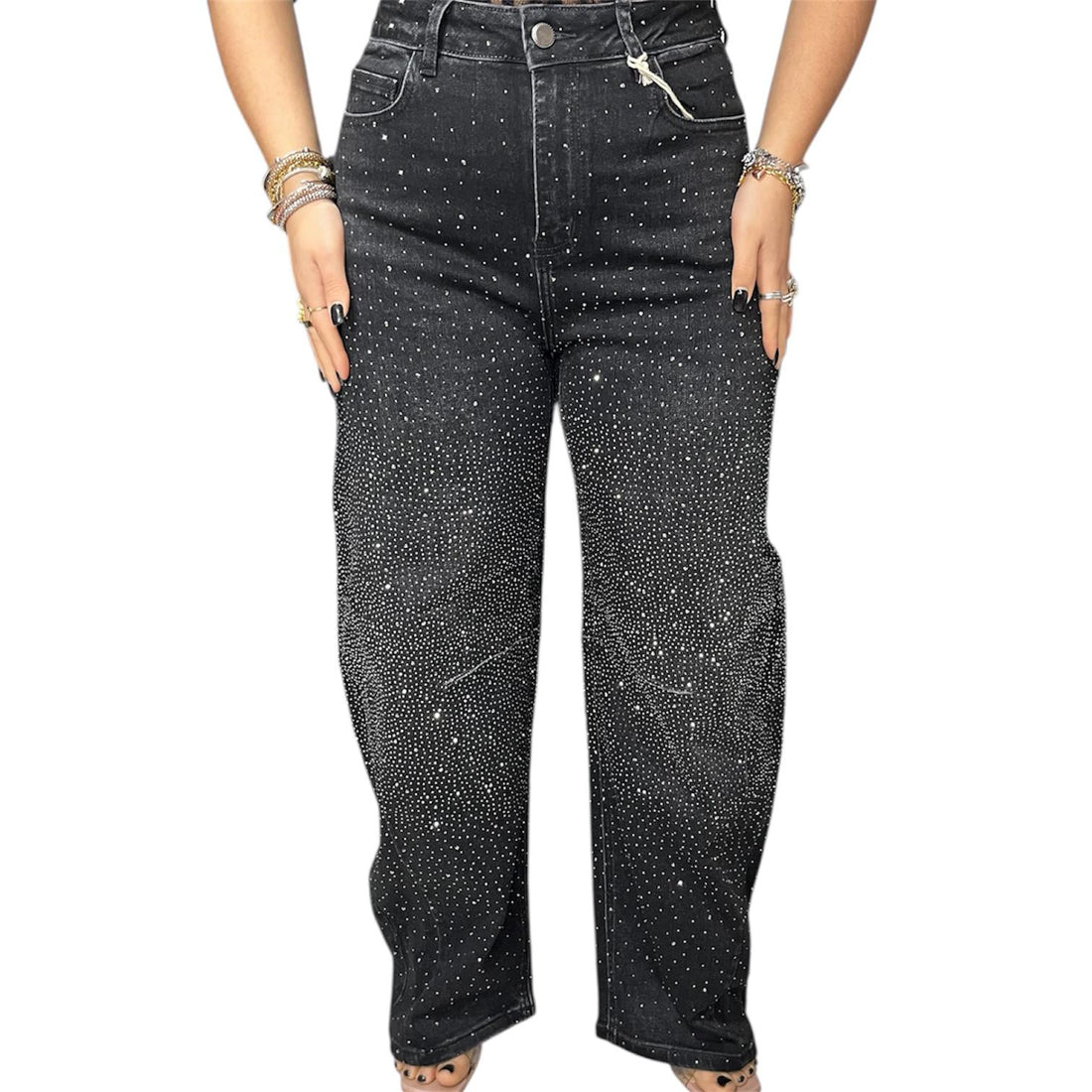 JEANS VENERE TEMPESTATO DI BRILLANTINI ELASTICIZZATO