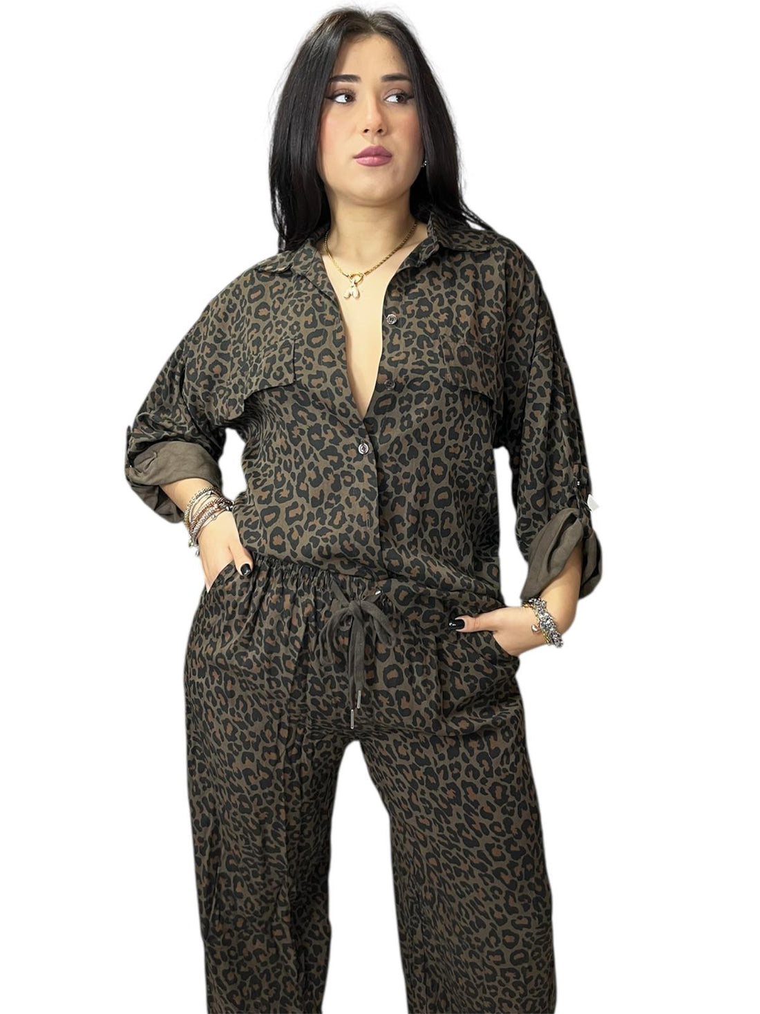 Coordinato Lorena leopardato in taglia unica