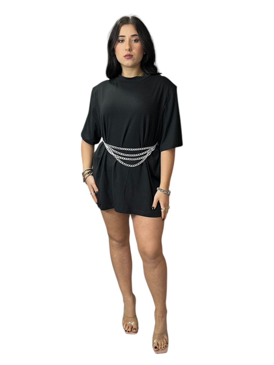 MAGLIA MAXI OVERSIZE CON SPALLINA IMBOTTITA 95% COTONE