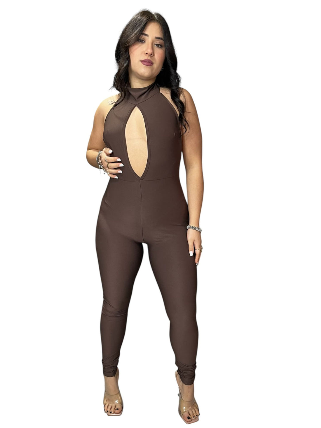 Jumpsuite Angelica con scollo a goccia e apertura sulla schiena