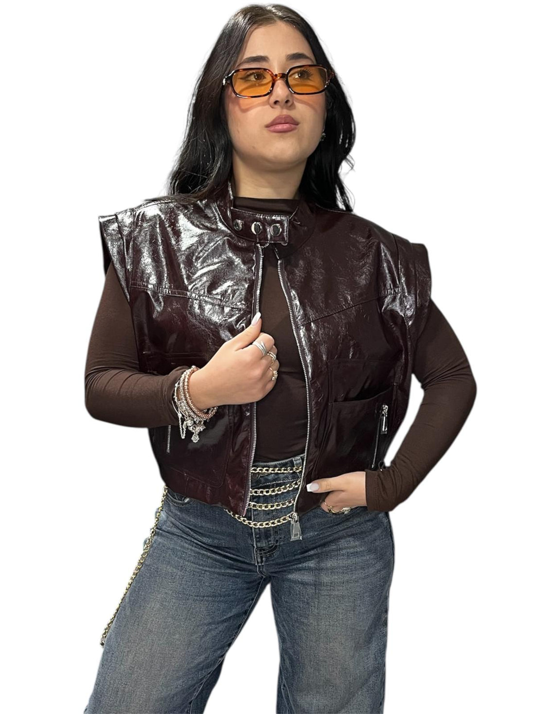 Smanicato in ecopelle foderato all'interno