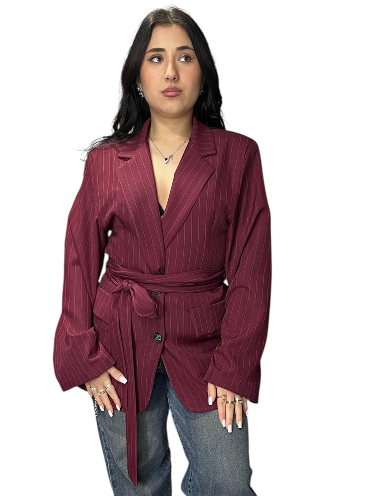 Blazer Gessato con cinturino