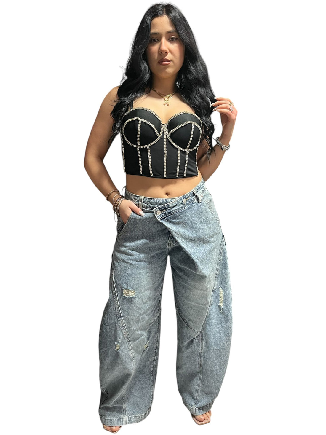 Corpetto Karina con strass taglia unica