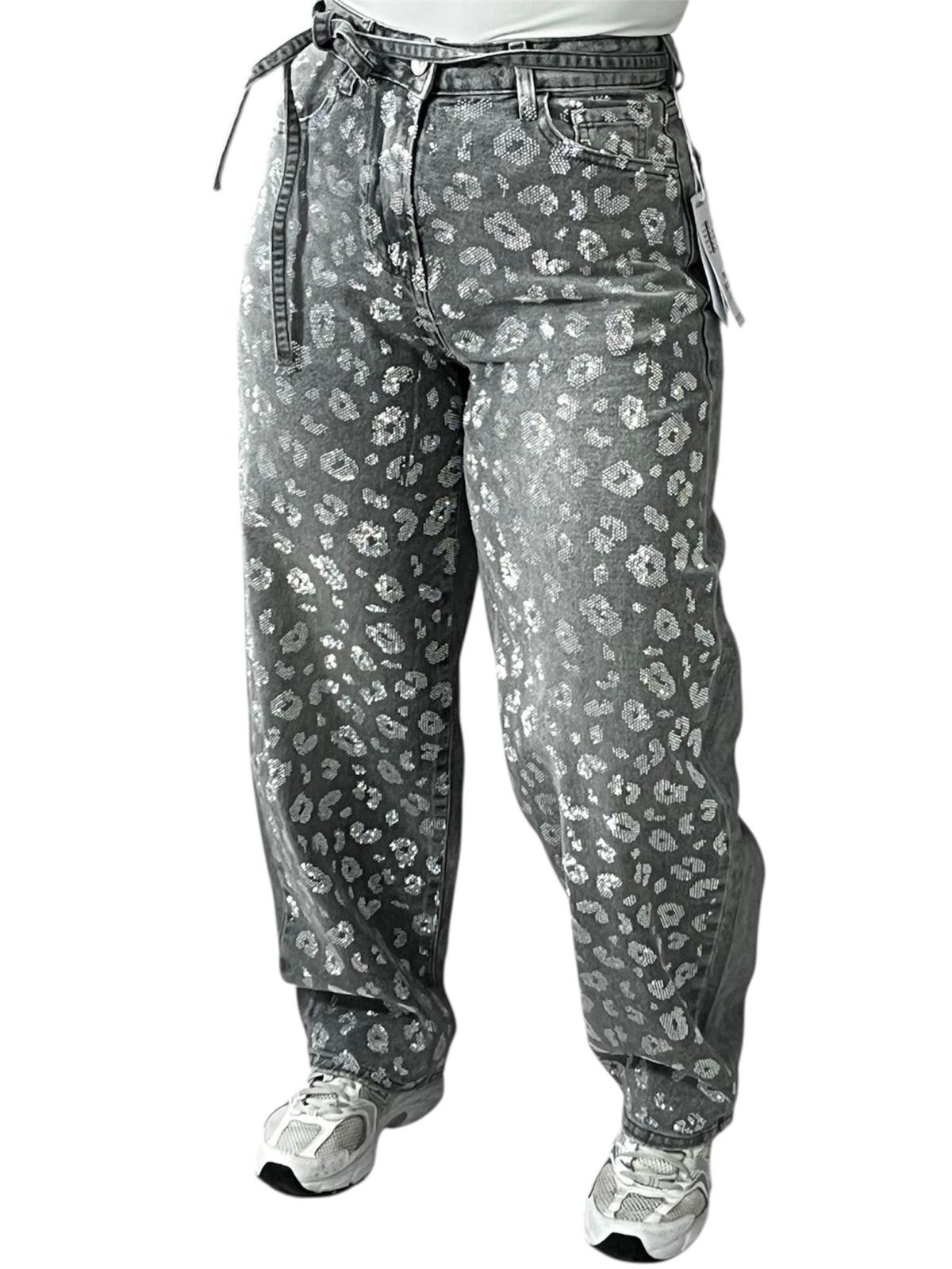Jeans Ale Mom Fit con strass