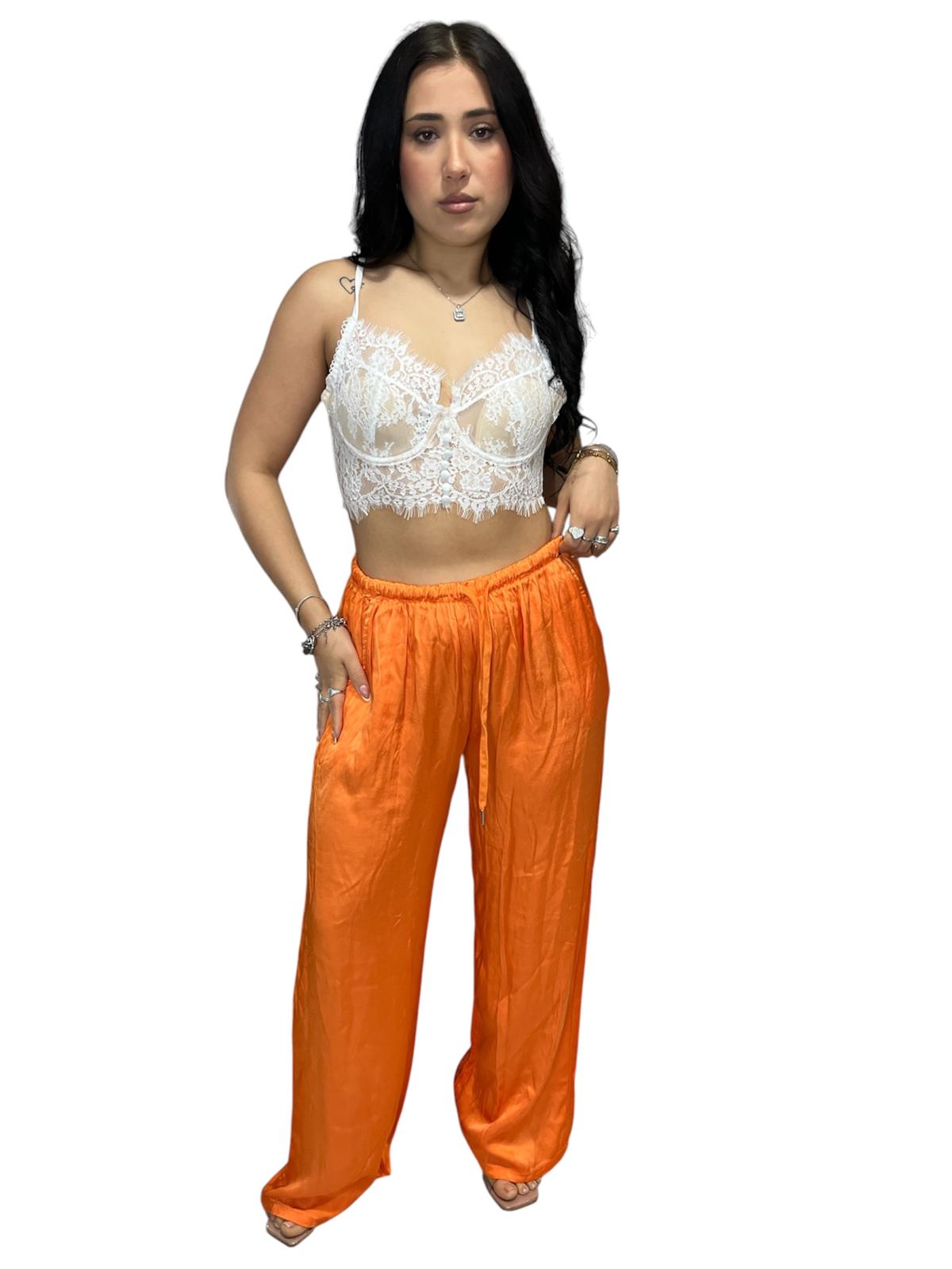 Pantaloni Satin a Palazzo