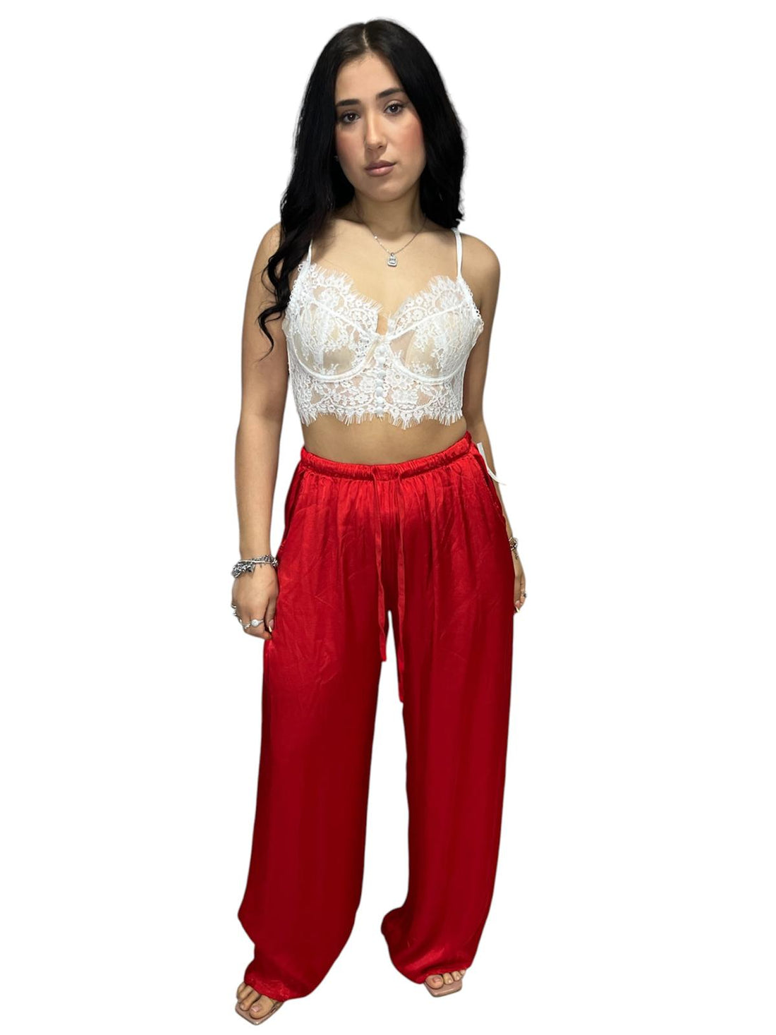 Pantaloni Satin a Palazzo