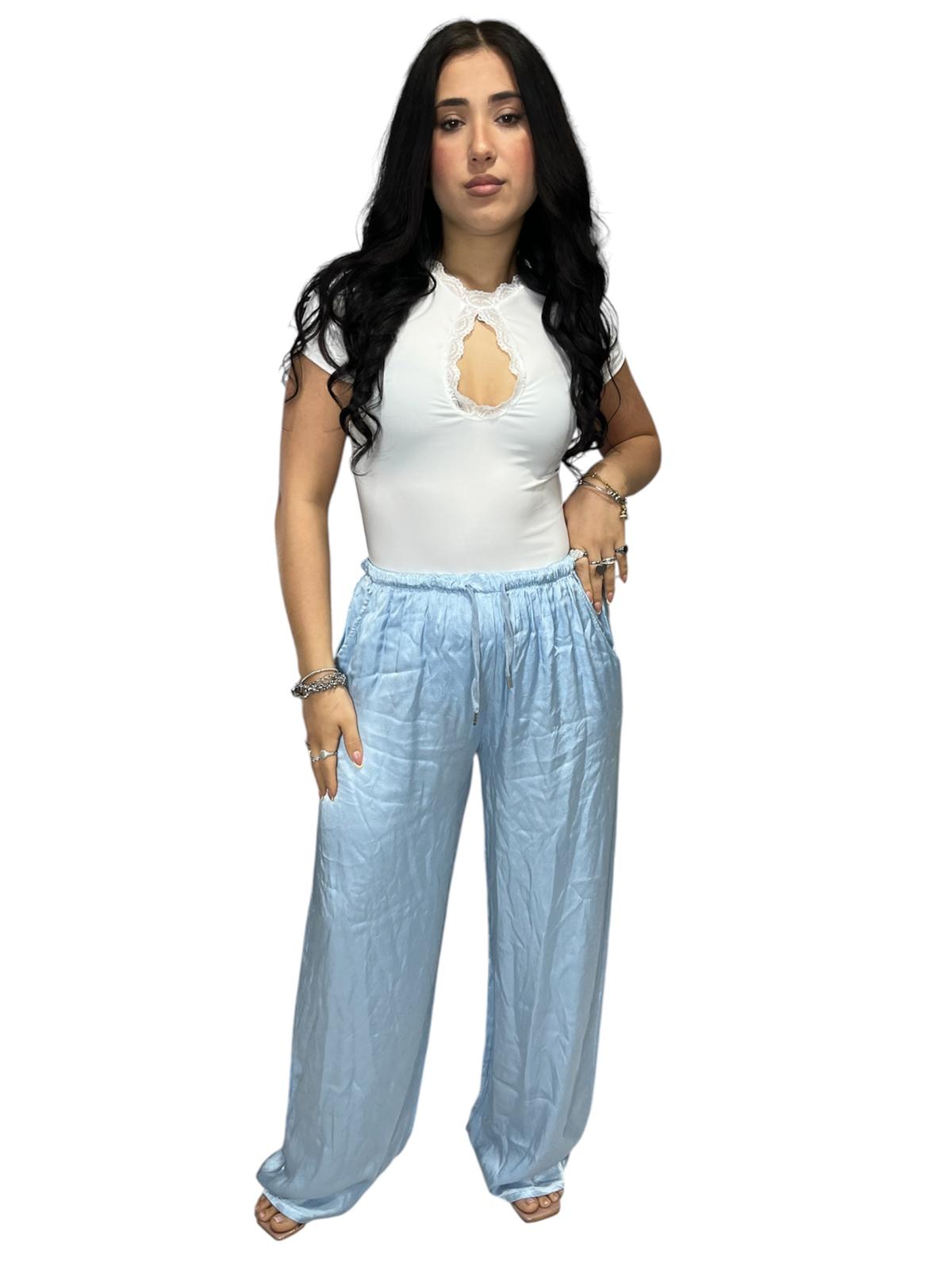 Pantaloni Satin a Palazzo