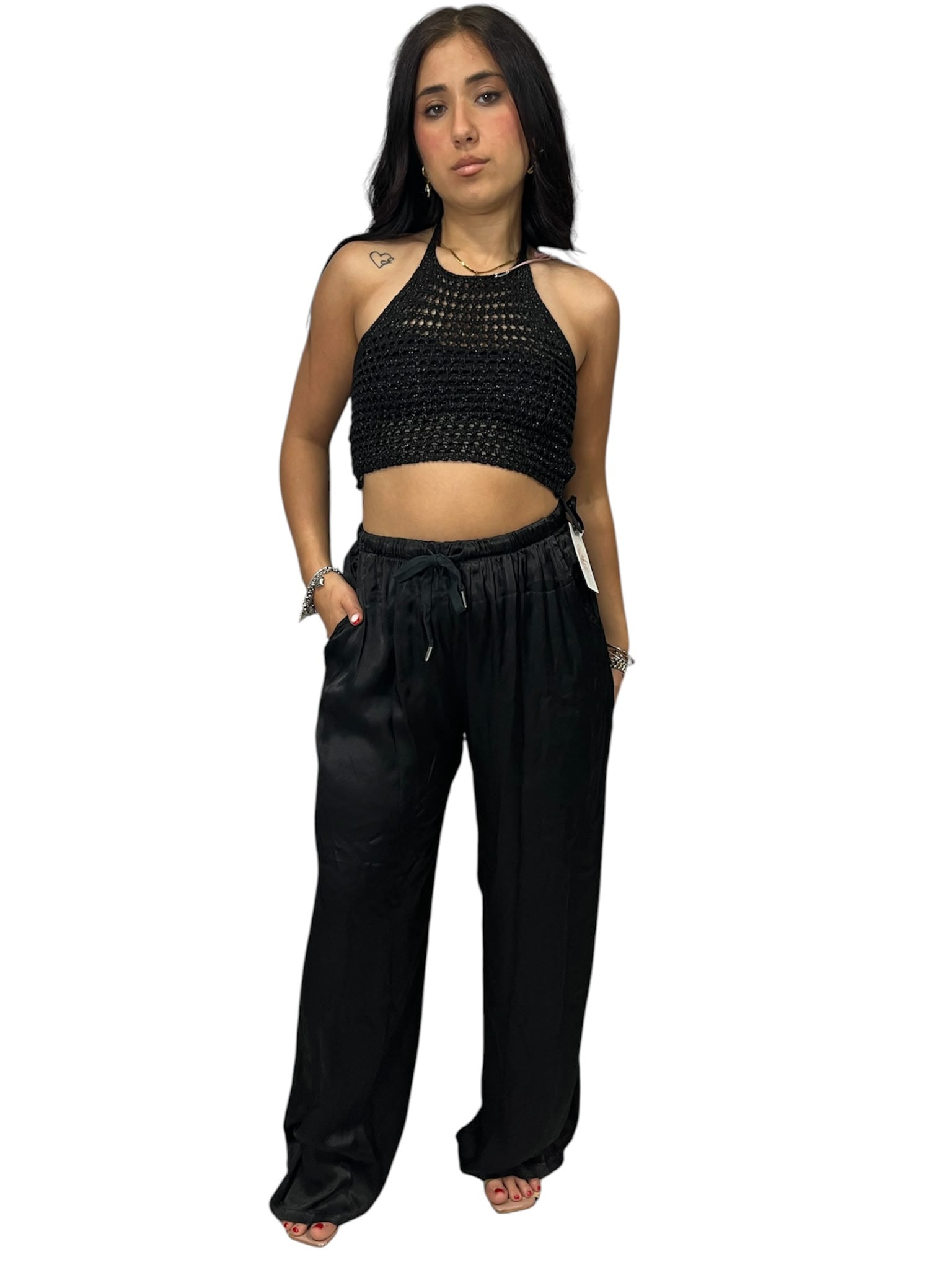Top Lurex Traforato in Viscosa