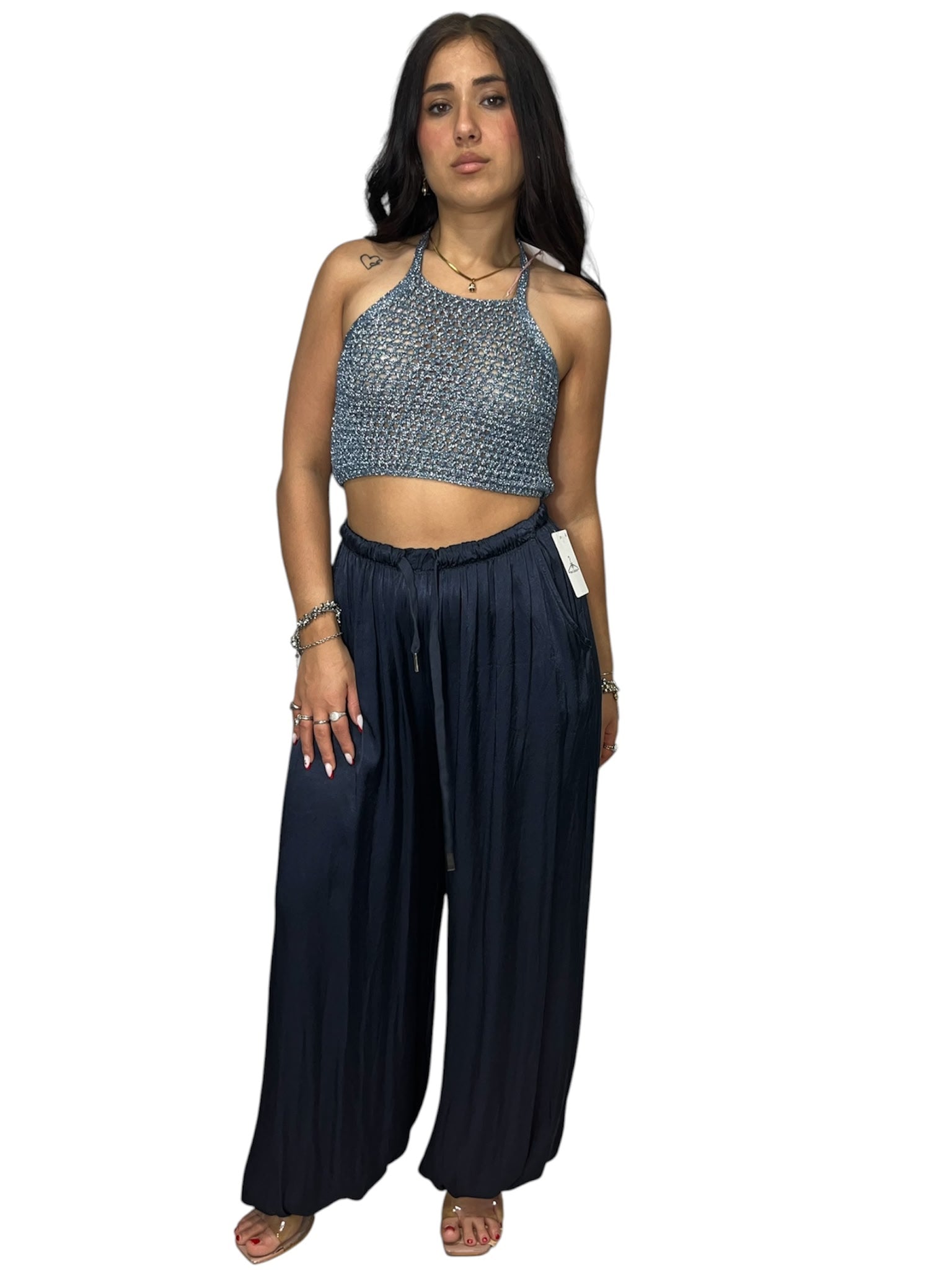 Top Lurex Traforato in Viscosa