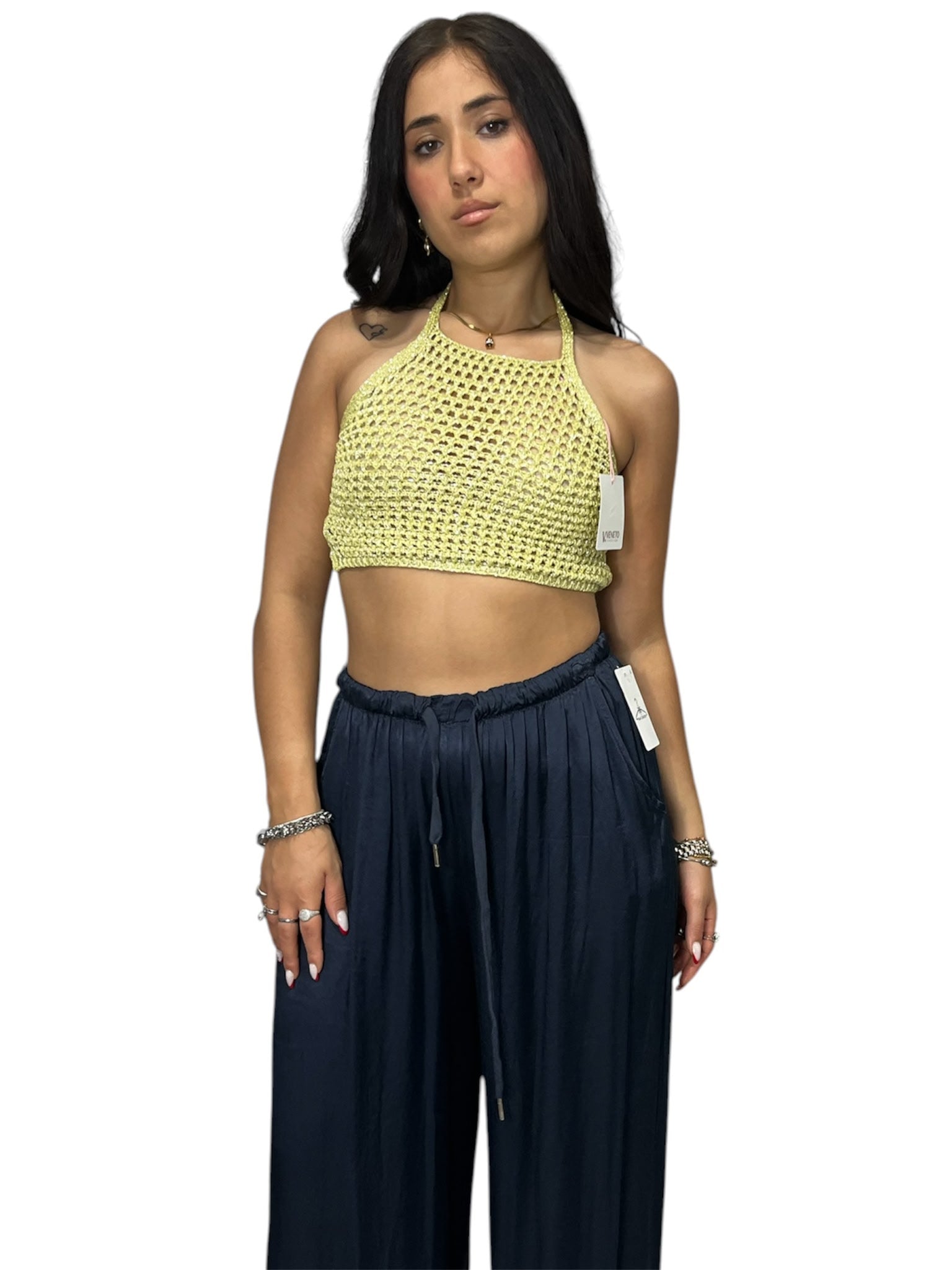 Top Lurex Traforato in Viscosa