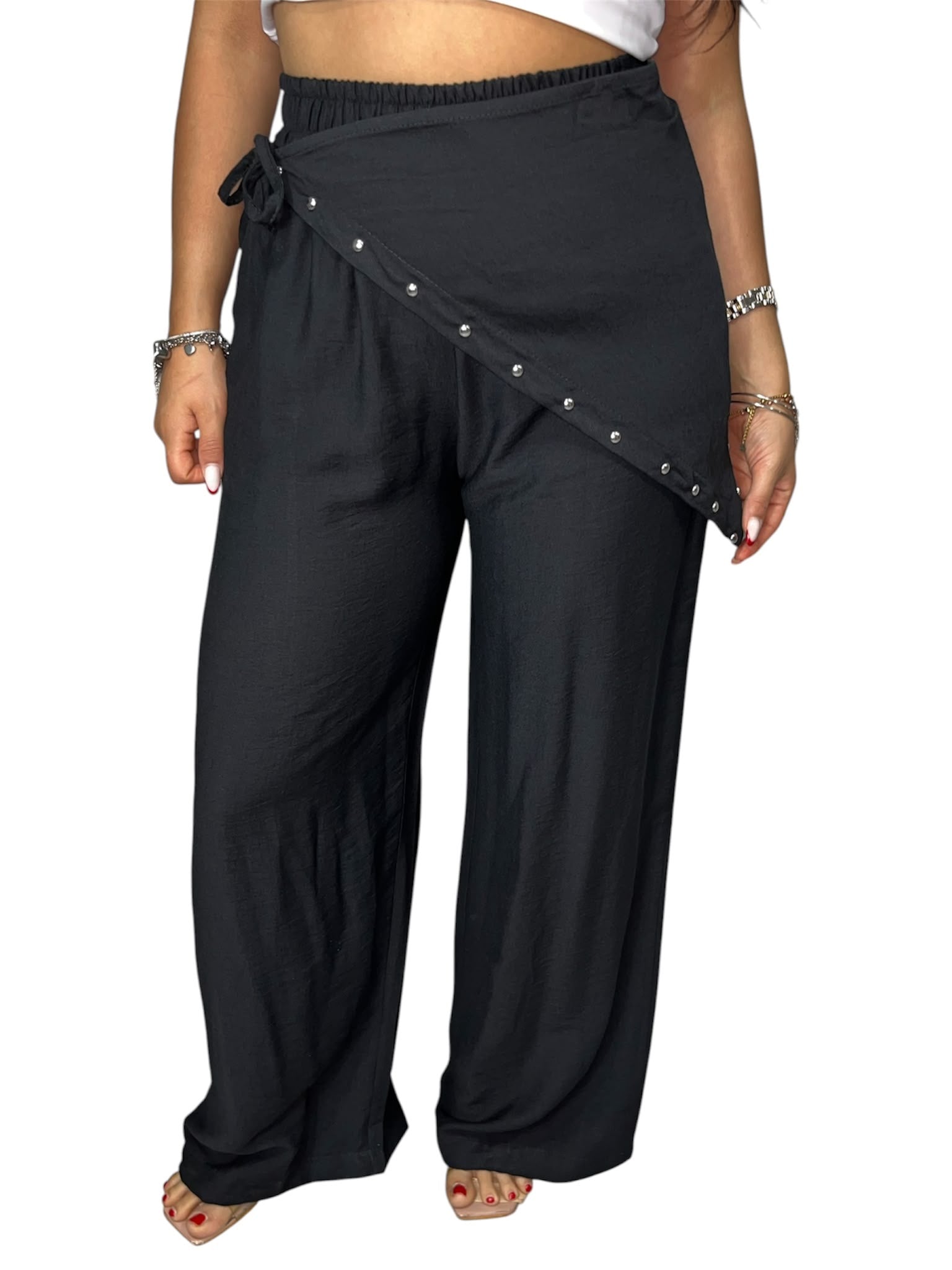 Pantalone Palazzo 2 in 1 con Foulard Multiuso