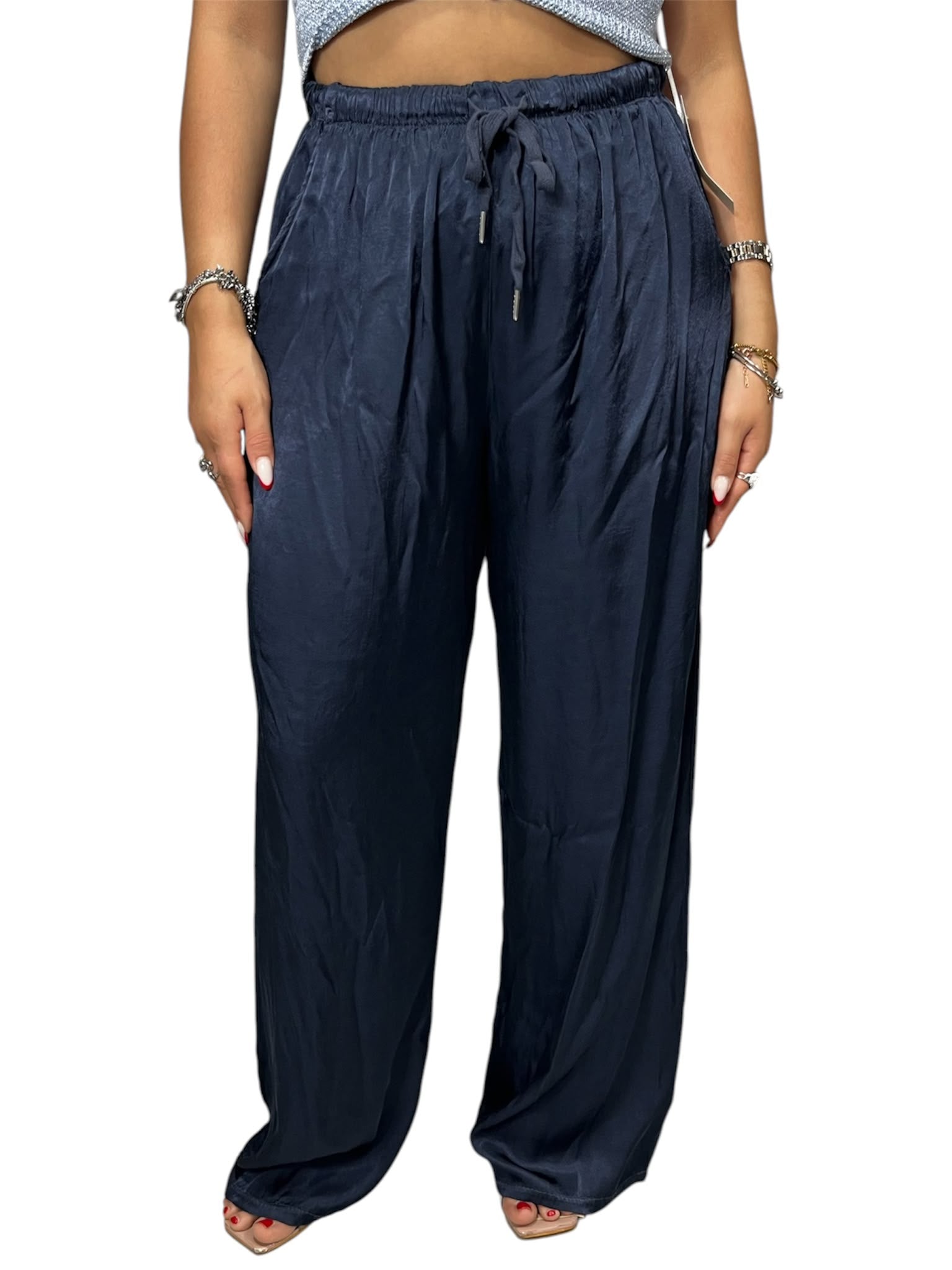 Pantaloni Satin a Palazzo