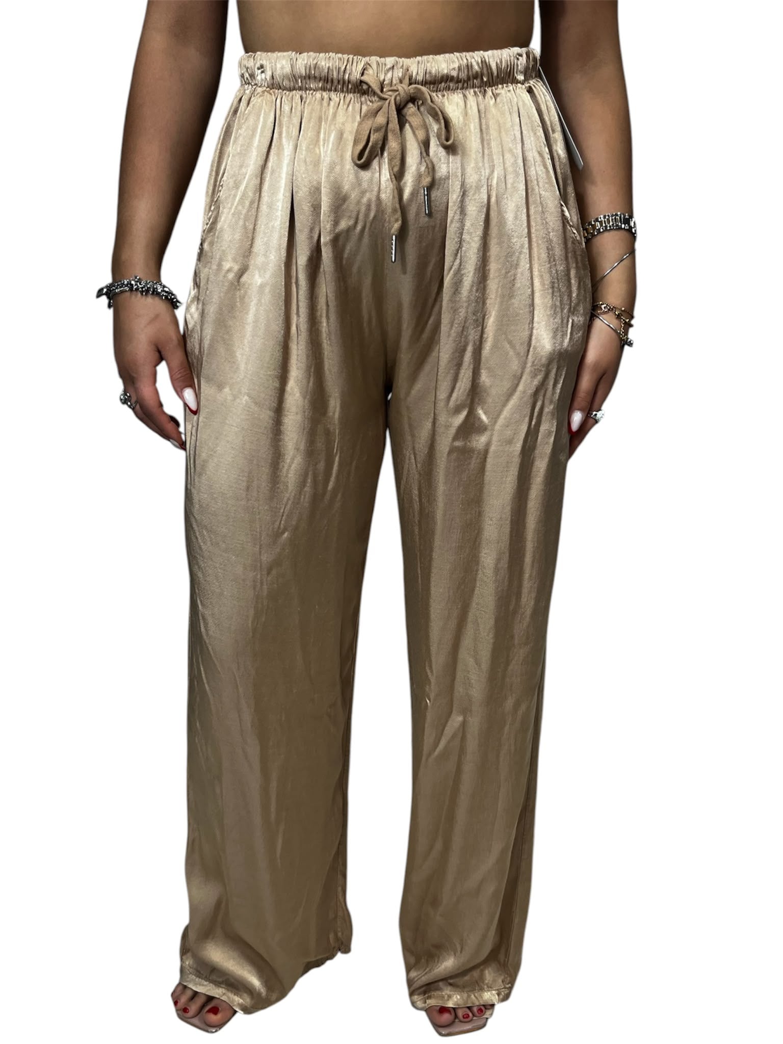 Pantaloni Satin a Palazzo