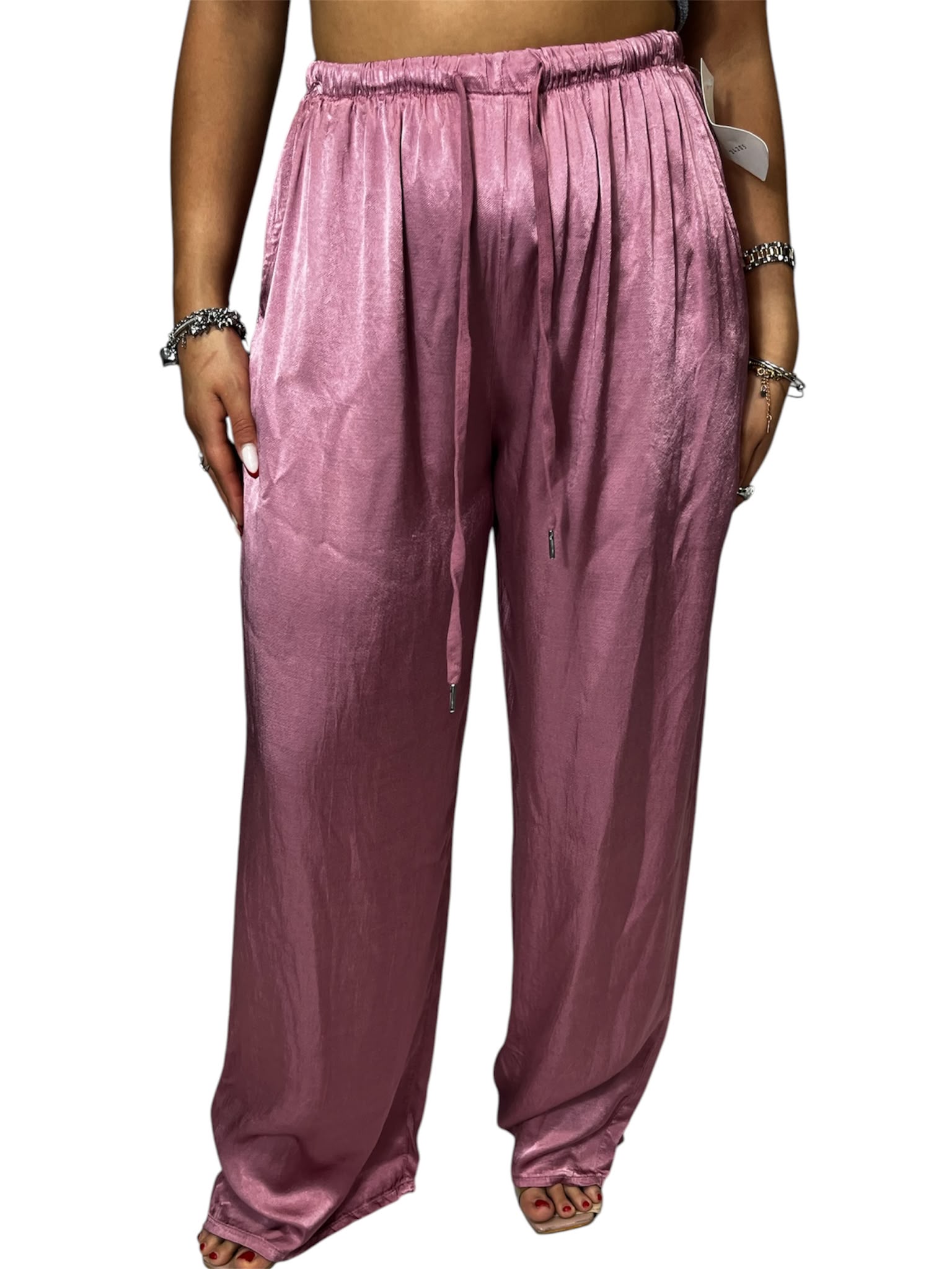 Pantaloni Satin a Palazzo