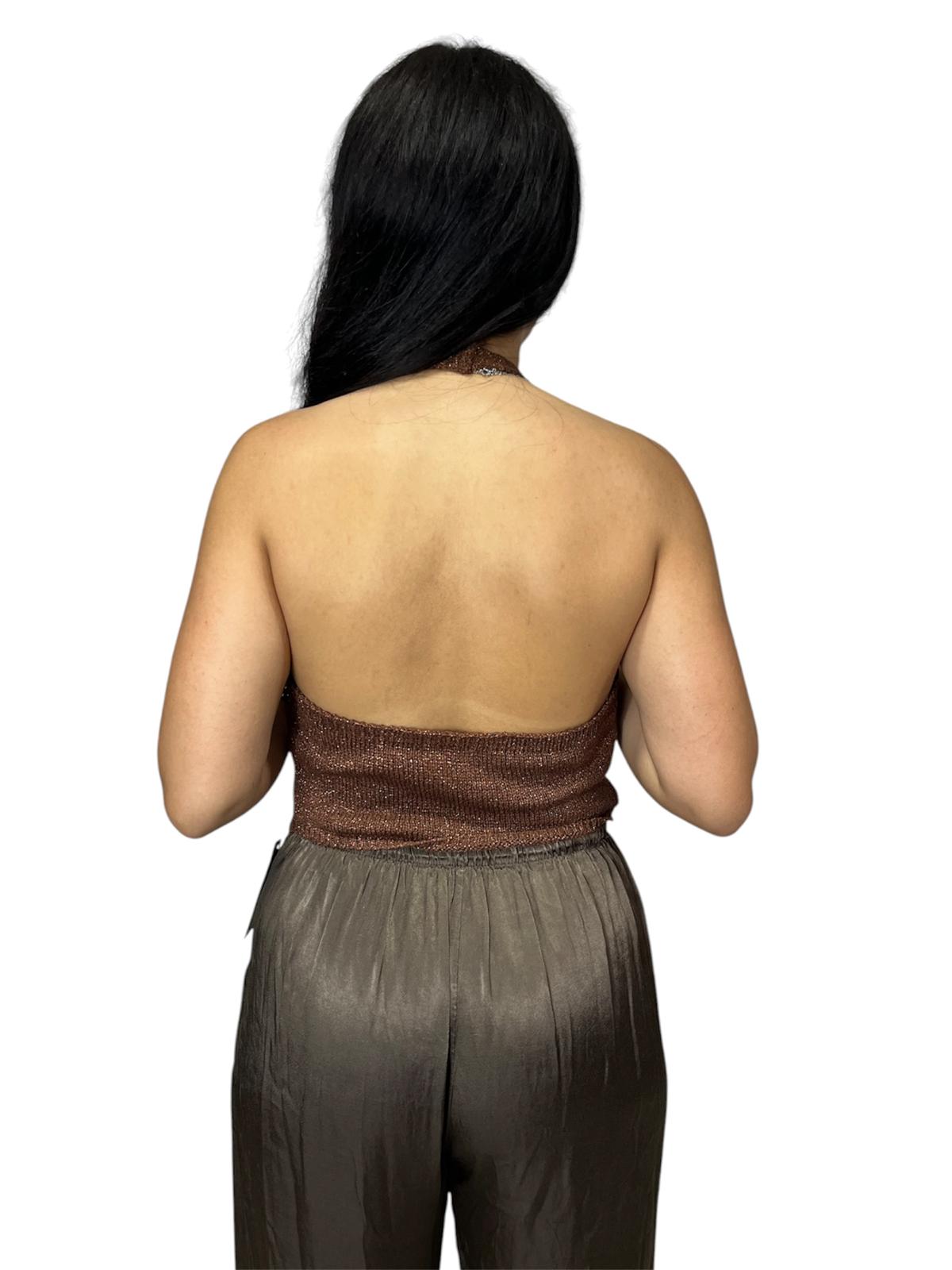 Top Lurex Scollo a Triangolo