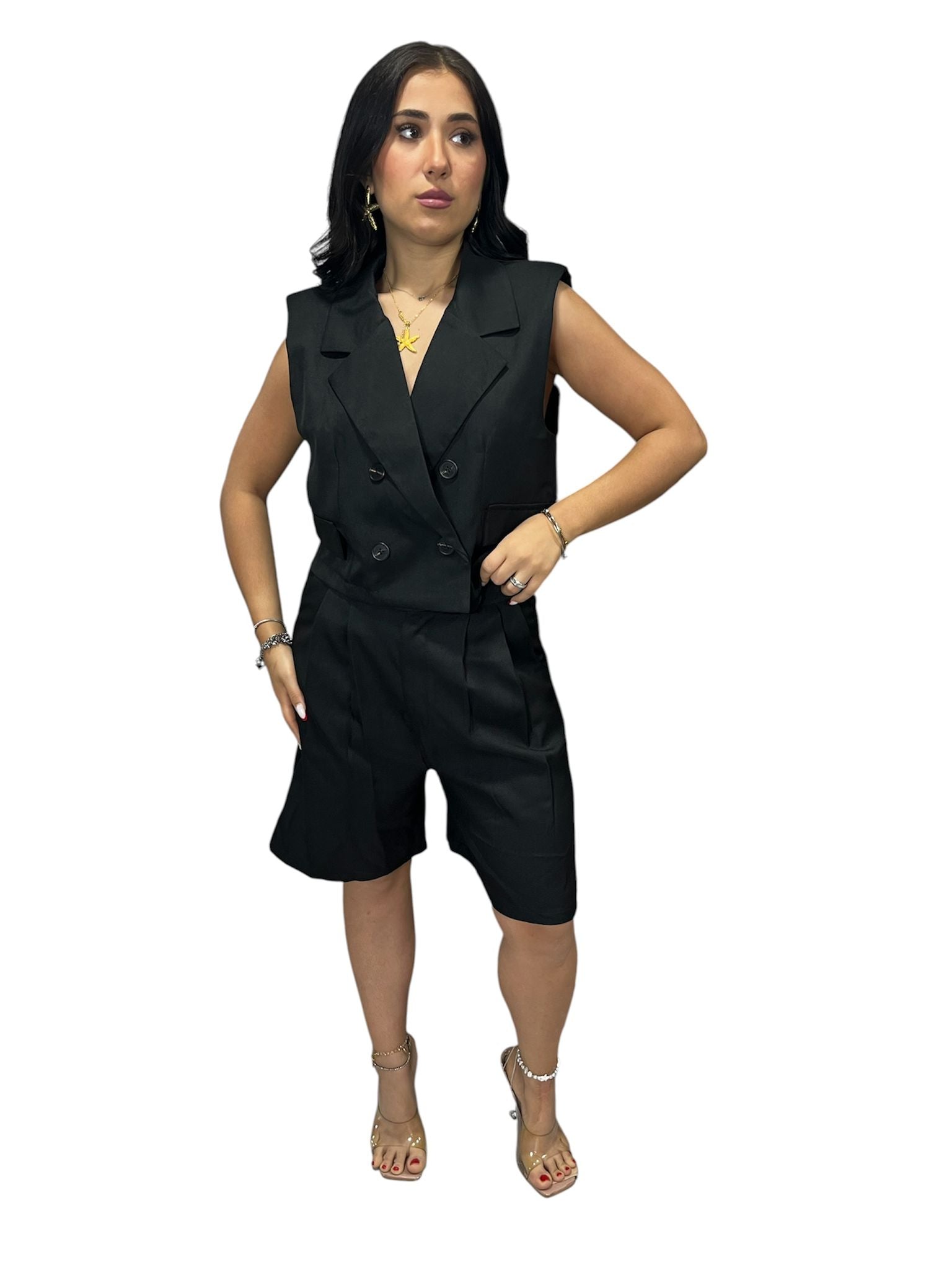 Coordinato Gilet e Bermuda Doppiopetto
