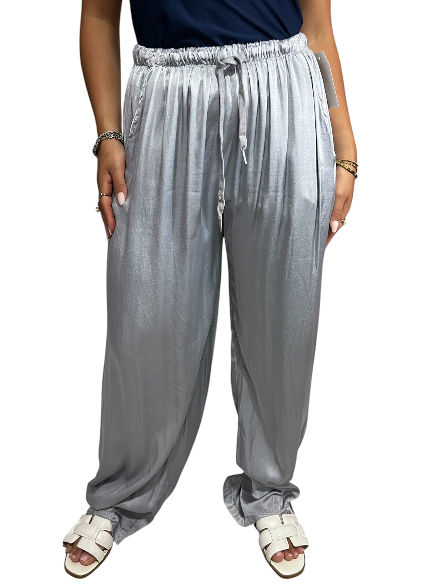 Pantaloni Satin a Palazzo