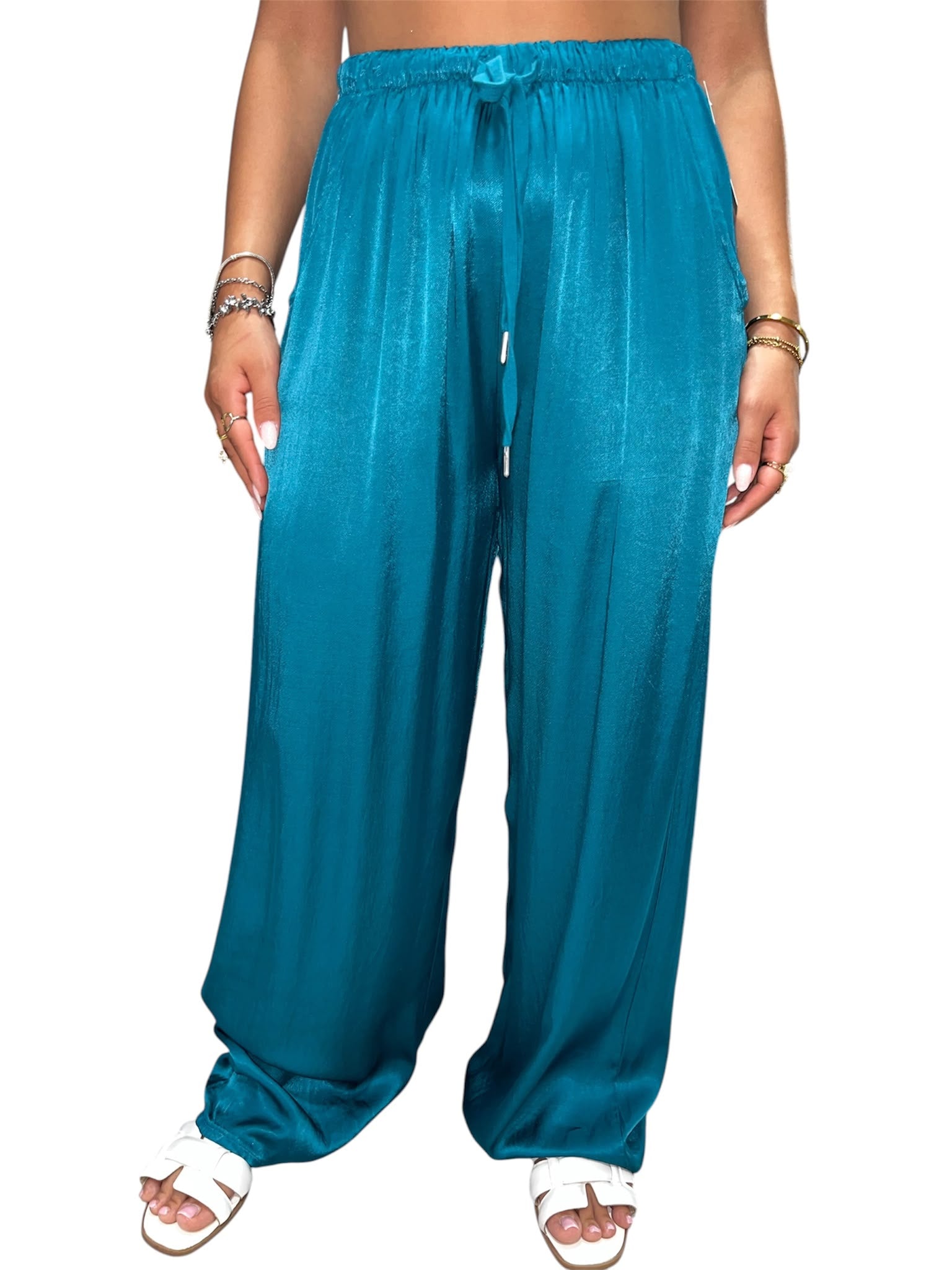 Pantaloni Satin a Palazzo