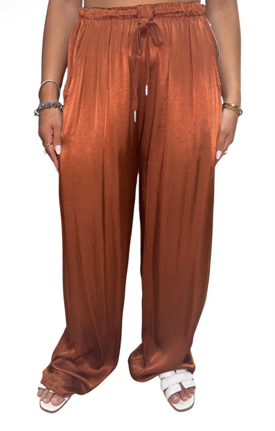 Pantaloni Satin a Palazzo
