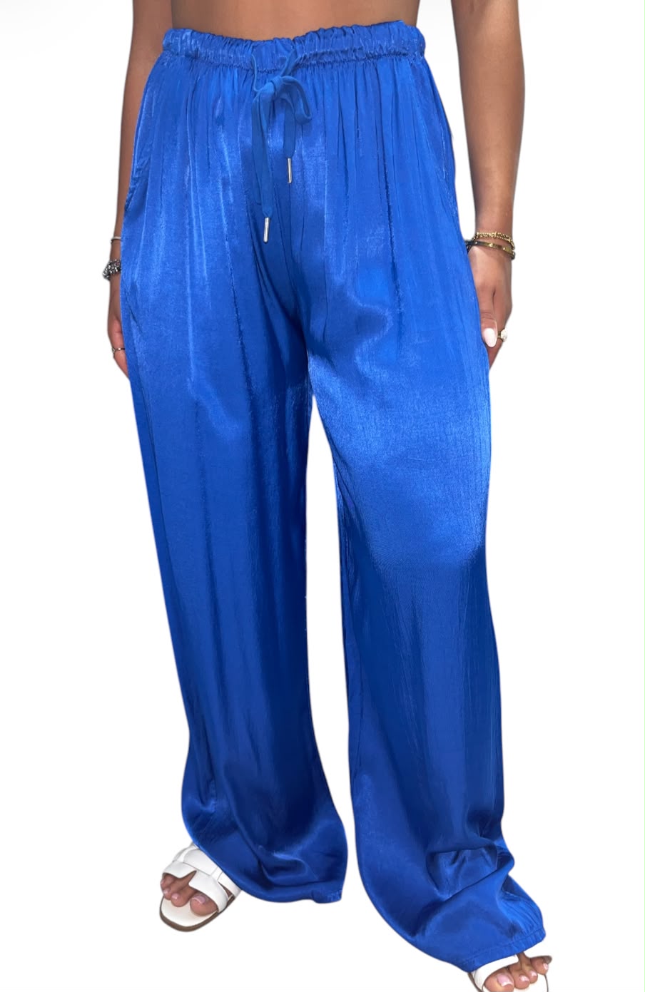 Pantaloni Satin a Palazzo