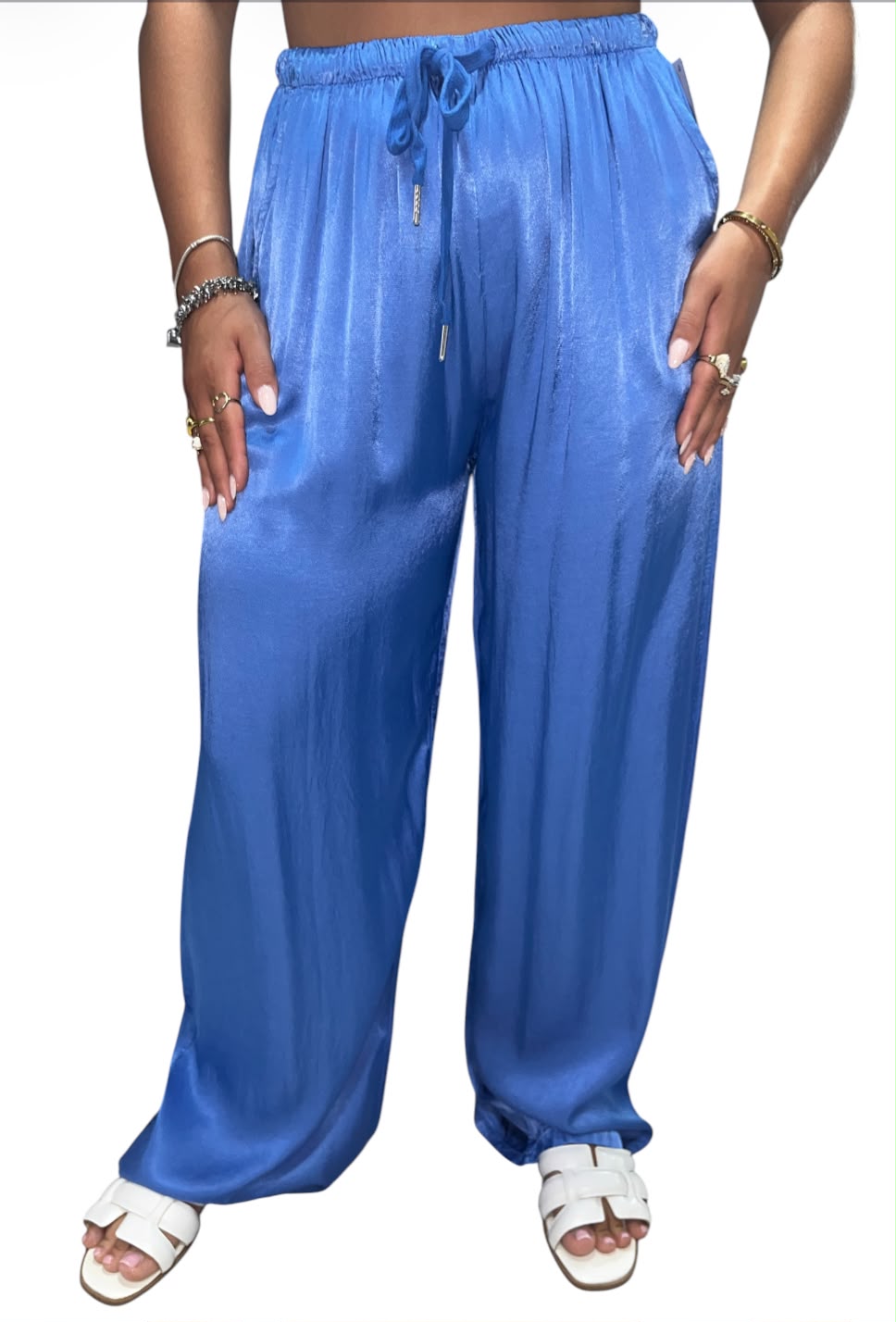 Pantaloni Satin a Palazzo
