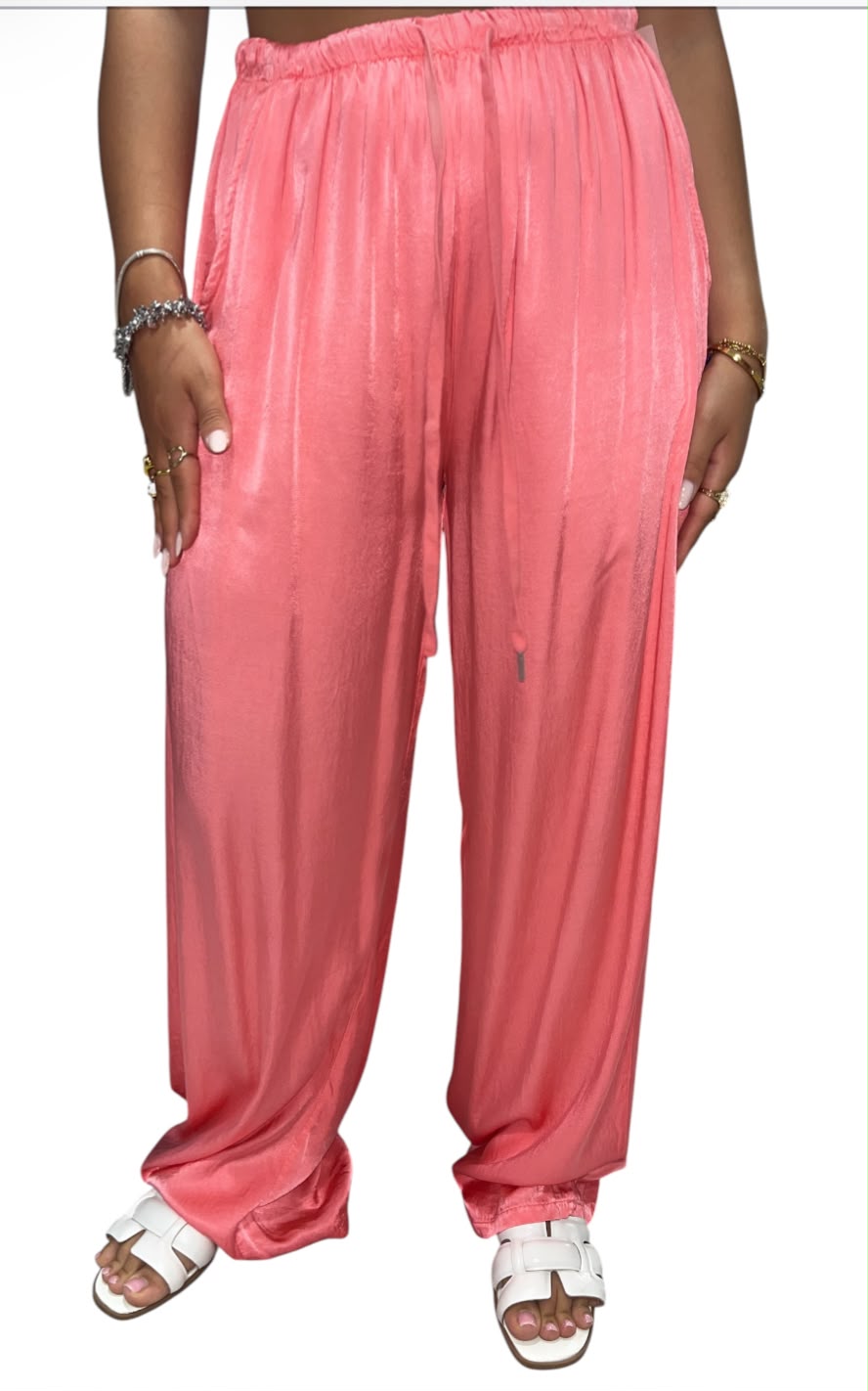 Pantaloni Satin a Palazzo