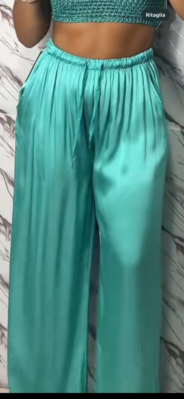 Pantaloni Satin a Palazzo