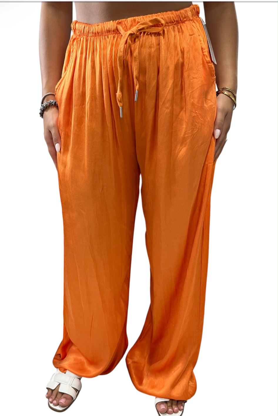 Pantaloni Satin a Palazzo